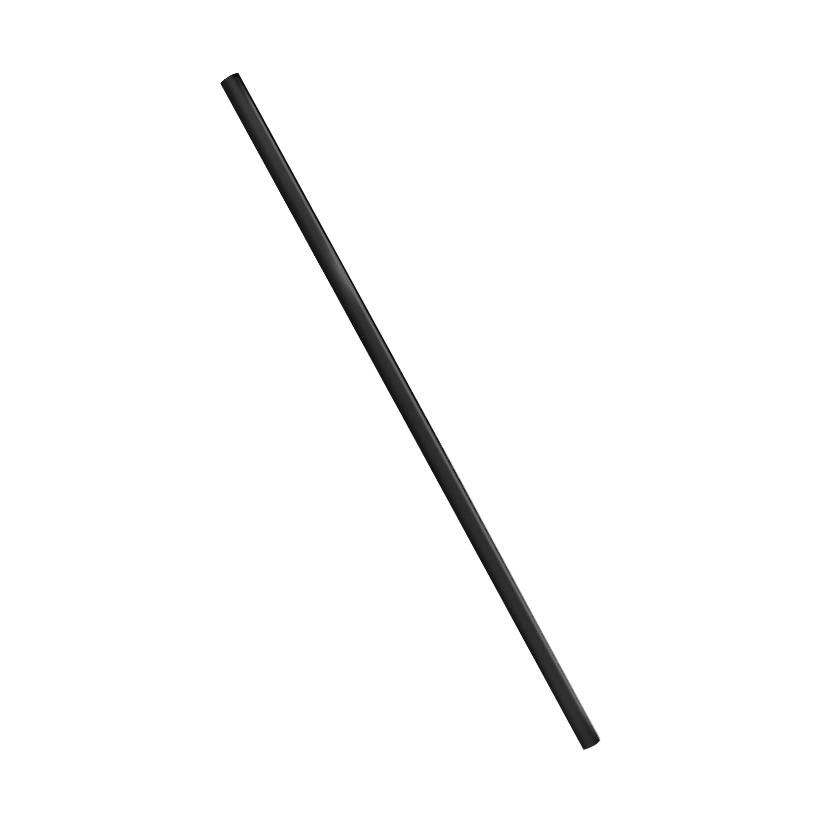 HOM-STCABLK5.75 Black Color Stirrer Sip Straw 5.75" X 3.8mm Unwrapped