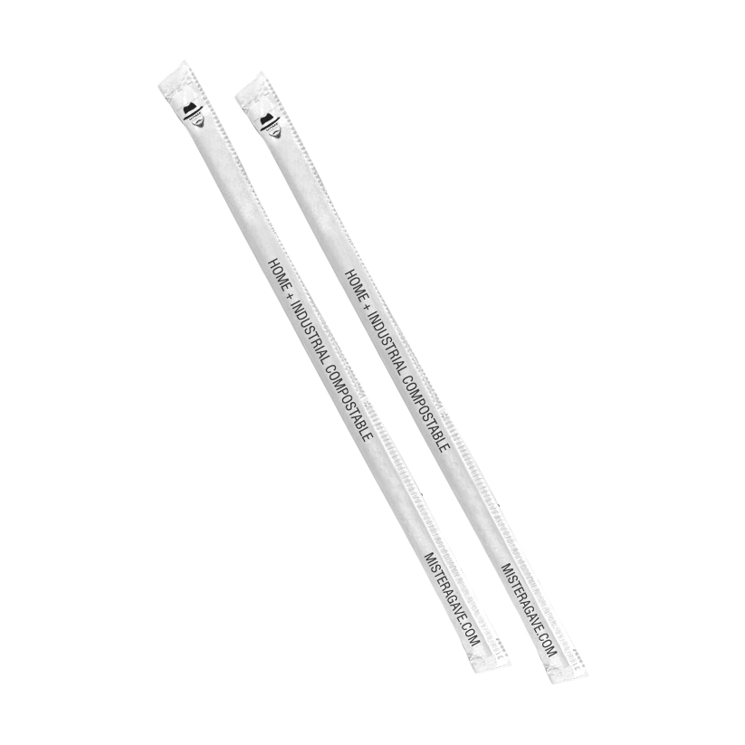 HOM-JCABLK7.75W Black Color Jumbo Straw 7.75" X 6mm Wrapped