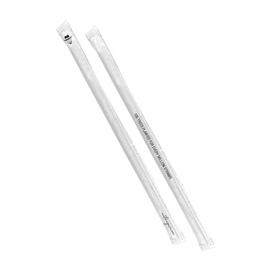 MA-BTNA26W Boba Tea (10mm) Natural Agave 10" Straw, Wrapped